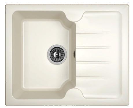 Мойка кухонная из литьевого мрамора Dr. Gans ЛОРА 620 25.020.A0620.401 62*51 см. белый