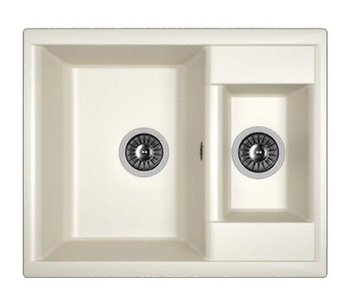 Мойка кухонная из литьевого мрамора Dr. Gans АСТРА 620 К 25.065.D0620.401 62*51 см. белый