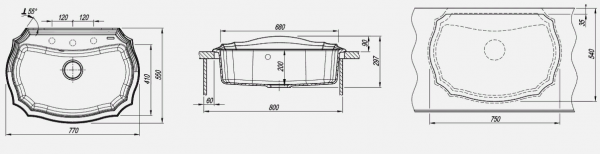 Мойка кухонная керамогранитная Florentina ЭМИЛИЯ 770 20.360.E770.303 77*55 см. мокко