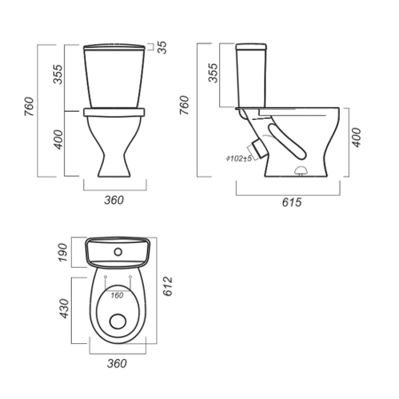 Унитаз-компакт Sanita ЭТАЛОН ETLSACC01090113  