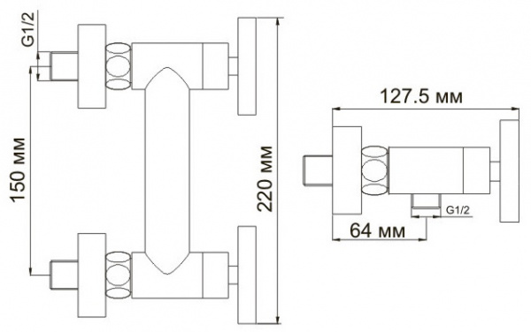 Смеситель WasserKRAFT WESER 7802 для душа  Смеситель WasserKRAFT WESER 7802 для душа