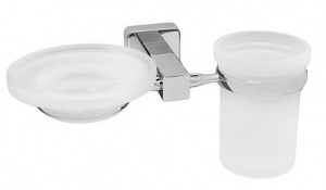 Стакан и мыльница навесной WasserKRAFT LIPPE K-6526   Стакан и мыльница навесной WasserKRAFT LIPPE K-6526