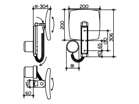 Зеркало косметическое Keuco ILOOK MOVE 17613 019000   Зеркало косметическое Keuco ILOOK MOVE 17613 019000