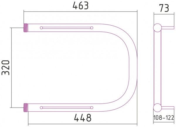 Полотенцесушитель водяной Стилье П-образный 00012-3245 320х450 