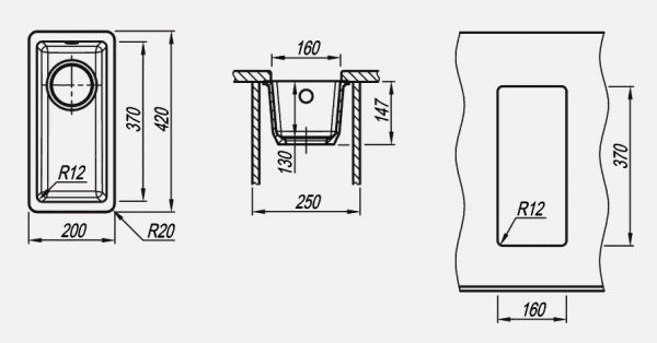 Мойка кухонная керамогранитная Florentina ВЕГА 160 22.300.00160.107 20*42 см. песочный