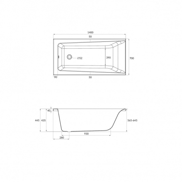 Ванна акриловая Cersanit LORENA 63345 140x70 см.  Ванна акриловая Cersanit LORENA 63345 140x70 см.