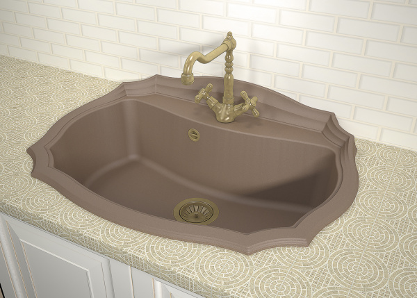 Мойка кухонная керамогранитная Florentina ЭМИЛИЯ 770 20.360.E770.105 77*55 см. коричневый