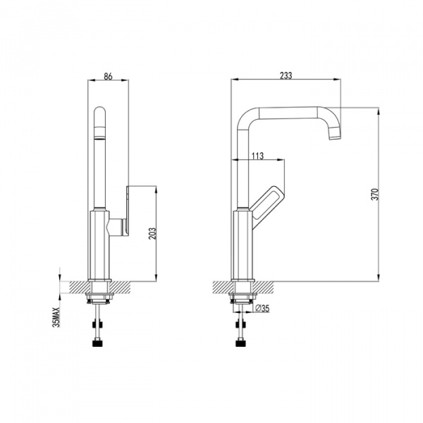 Смеситель IDDIS SLIDE SLIBL00i05 для кухонной мойки 