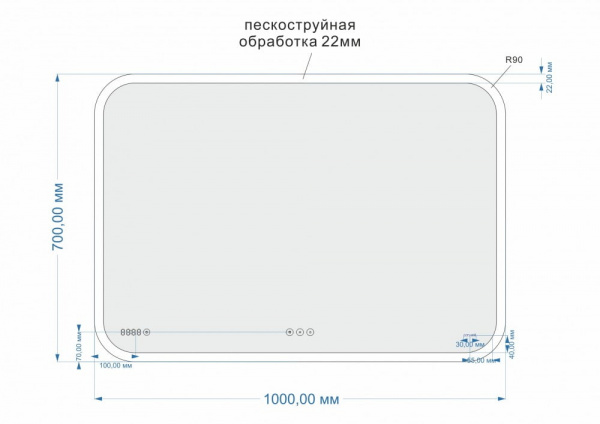 Зеркало Cersanit LED KN-LU-LED070*100-p-Os   Зеркало Cersanit LED KN-LU-LED070*100-p-Os