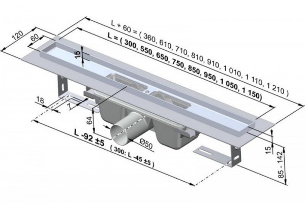 Душевой канал Alcaplast  APZ1-750   Душевой канал Alcaplast  APZ1-750